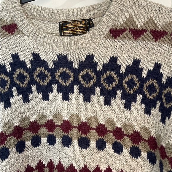 Vintage Eddie Bauer wood sweater fair isle - Picture 4 of 5